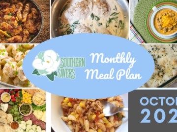 Southern Savers FREE October 2022 Monthly Meal Plan