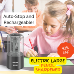 Just Plug and Sharpen Your Pencil With This Electric Large Pencil Sharpener $14.99 After Code (Reg. $25.99) + Free Shipping! Auto-Stop and Rechargeable!