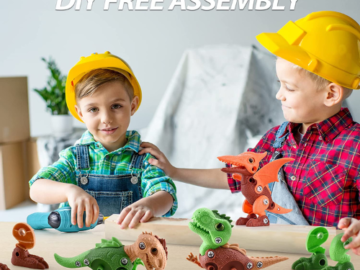 Save 40% on Kids Dinosaur Building Set $9.99 After Code + Coupon (Reg. $50) – Includes 4 Dinos & Electric Drill