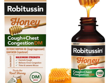 Robitussin Maximum Strength Honey Cough + Chest Congestion DM as low as $11.40 After Coupon (Reg. $16.47) – For Cough and Chest Congestion Relief Made with Real Honey