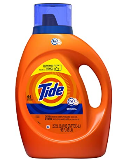 Tide Laundry Detergent Liquid, Original Scent, HE Turbo Clean, 64 Loads