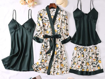 Amazon Prime Day: 4-Piece Set Women’s Silk Satin Pajama $19.60 After Code (Reg. $48.99) + Free Shipping – FAB Ratings!