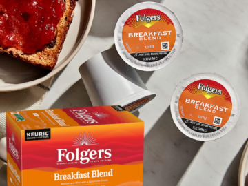 72-Count Folgers Breakfast Blend Mild Roast Coffee Keurig K-Cup Pods as low as $28.43 After Coupon (Reg. $74) + Free Shipping! $4.74/ 12-Count Box or 39¢/Pod!