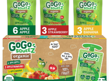 12-Pack GoGo squeeZ Organic Fruit on the Go Variety Pack, Apple/Banana/Strawberry as low as $6.79 Shipped Free (Reg. $13) Gluten Free Snacks – Nut & Dairy Free! 57¢/pouch!