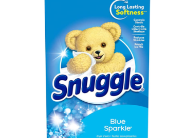 FOUR Boxes 200-Count Snuggle Fabric Softener Sheets as low as $5.35 EACH After Coupon (Reg. $11) – 2¢ per sheet + Free Shipping + Buy 4, Save 5%! – Blue Sparkle
