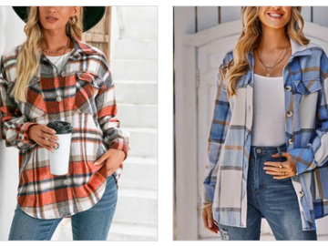 Plaid Shackets & Button-Ups only $16.99 + shipping!