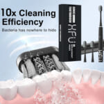 XFU Sonic Electric Toothbrush with 3x Dupont Brush Heads $7.99 (Reg. $24) – 2007 Black with 3 Modes and Waterproof IPX7