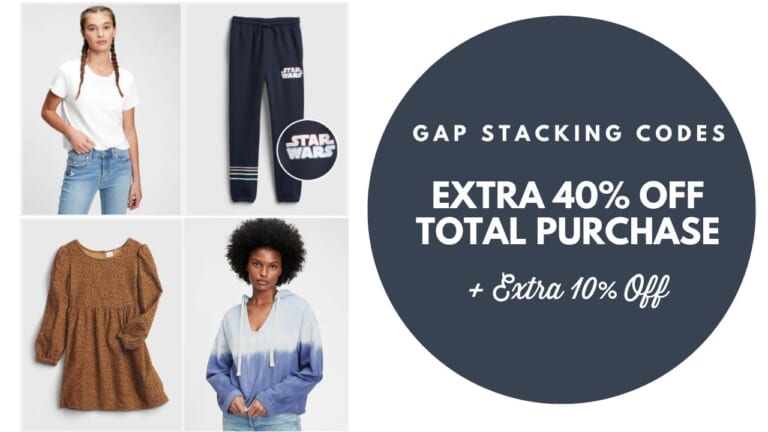 GAP | Extra 40% off + 10% off Stacking Codes