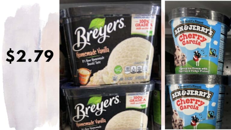 $2.79 Breyers and Ben & Jerry’s Ice Cream with Kroger eCoupons