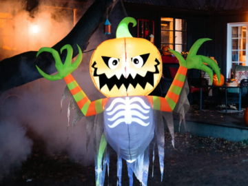 5.5 FT Halloween Inflatable Flying Pumpkin Blow Up Yard Decoration $9.99 (Reg. $29.99) – with LED Lights Built-in! FAB Ratings!