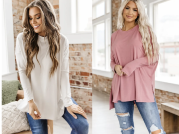 Women’s Dolman Long Sleeve Tunics for just $15.99 shipped!