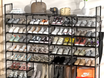 8-Tier Shoe Storage Organizer $38.99 After Code (Reg. $69.99) + Free Shipping – Holds 52-60 Pair Shoes and Boots!
