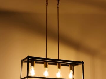 4-Light Industrial Dining Room Lighting Fixture (Brass) $19.99 After Code (Reg. $39.99) + Free Shipping – FAB Ratings!