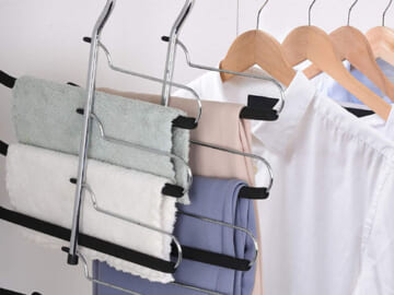 2-Pack 4 Layers Space Saving Pants Hangers $10.99 After Code (Reg. $21.99) – $5.5 Each! – Stainless Steel Multi Functional Pants Rack