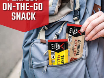 12-Count Jack Link’s Beef Jerky Bars, Original or Teriyaki as low as $10.16 After Coupon (Reg. $14.52) – $0.85/0.9 Oz Strip! + Free Shipping! – Made with Premium Beef, No added MSG – Keto Friendly and Gluten Free