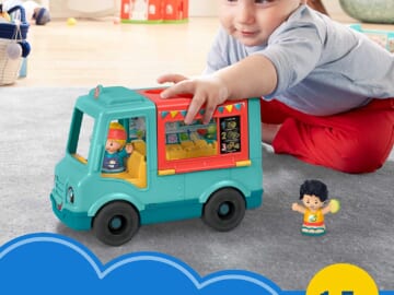 Fisher-Price Little People Serve It Up Food Truck Musical Push-Along Toy $8.17 After Coupon (Reg. $15) – 16K+ FAB Ratings! Includes 2 Figures