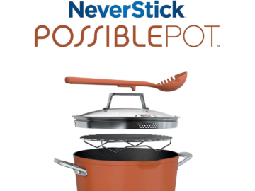 4-Piece Ninja Foodi NeverStick PossiblePot Cooking Set $109.99 Shipped Free (Reg. $130) – Pot, Roasting Rack, Glass Lid & Integrated Spoon!