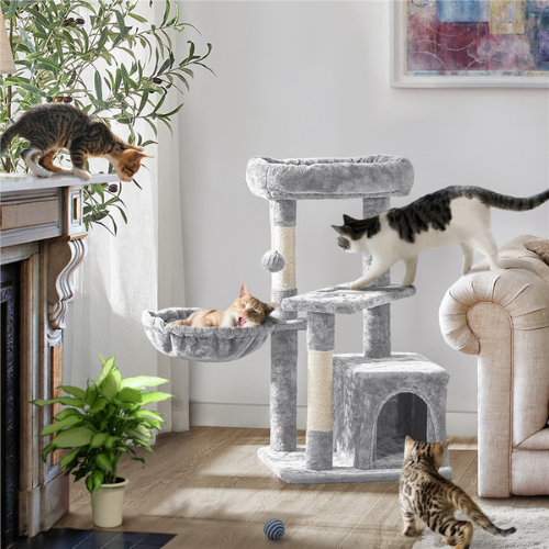 Give Your Cats A Safe And Enjoyable Place To Scratch, Play And Nap With This 33-in Cat Tree Condo Scratching Post Tower with Basket Sisal Ropes Posts For only $37.99 Shipped Free (Reg. $49.99)