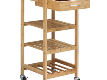 Oceanstar Bamboo Kitchen Trolley on Wheels $34.54 Shipped Free (Reg. $130) – FAB Ratings! – Perfect Addition to Any Kitchen!