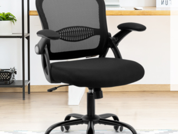 Ergonomic Mesh Office Chair with Lumbar Support $57.99 After Code + Coupon (Reg. $129.99) – 360 Degree Rotation, 90 Degree Flip-up Armrest!