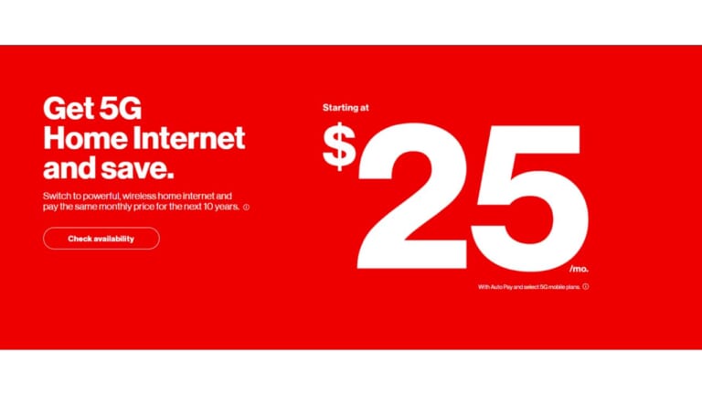 Verizon Home Internet Plans From $25