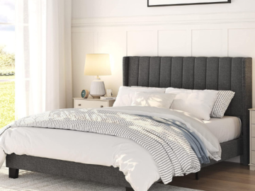 Add Style And Comfort To Your Bedroom With Yaheetech Upholstered Platform Bed Queen Size For Only $123.99 After Code + Coupon (Reg. $179.99) – FAB Ratings!