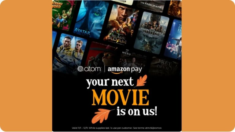 FREE Movie Ticket via Atom with Amazon Pay