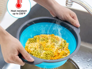 2-Pieces Collapsible Colander Drain Baskets $11.99 After Code (Reg. $23.99) – 1 large & 1 small, Perfect for Draining Pasta, Vegetable and Fruit