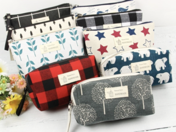 Cute Print Cosmetic Bags only $4.80 shipped!