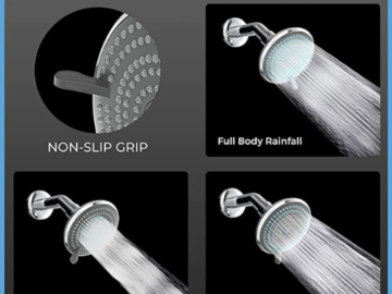 SparkPod Multi-Function Massage Rainfall Shower Head $10.78 After Coupon (Reg. $17.97) – Luxury Polished Chrome, Easy 1-min Installation and Self-Cleaning Nozzles