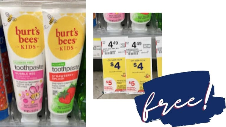 Last Chance | 2 Free Burt’s Bees Kids Toothpaste at Walgreens