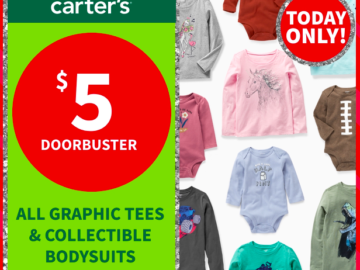OshKosh B’gosh & Carter’s: $5 Long Sleeve Graphic Tees & Bodysuits today!