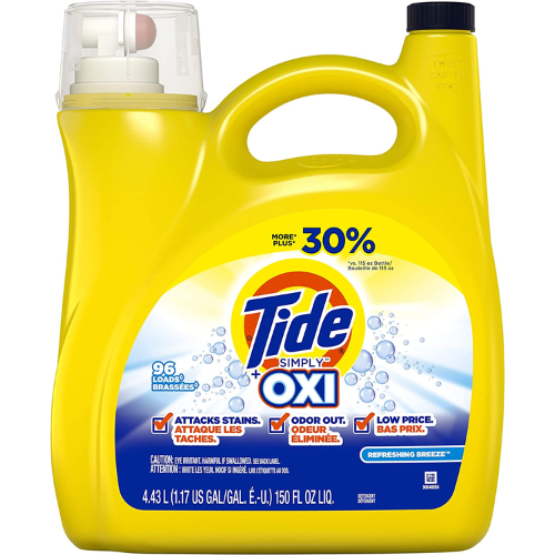 96-Loads Tide Simply + Oxi Refreshing Breeze Liquid Laundry Detergent $10.49 After Coupon (Reg. $29) – 11¢/Load!