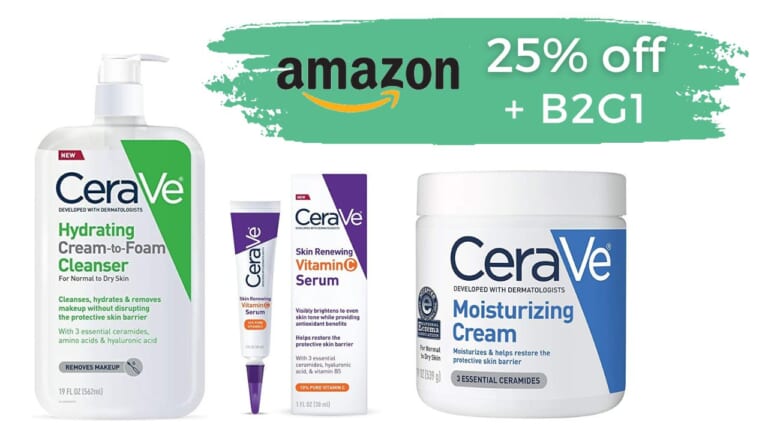 Amazon | 25% off CeraVe Skincare + B2G1 Free