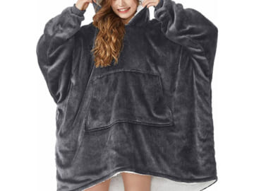 Wearable Blanket Hoodie with Pocket Sleeves $17.50 After Coupon (Reg. $34.99) – FAB Ratings! – One Size Fits All