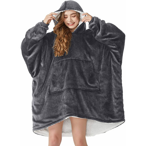 Wearable Blanket Hoodie with Pocket Sleeves $17.50 After Coupon (Reg. $34.99) – FAB Ratings! – One Size Fits All