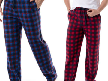 Fruit of the Loom 2-Pack Bundle Men’s Plaid Fleece Pajama Pants $9.99 (Reg. $20) – $4.99 Each! – 4 Colors, Size S-5XL