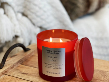 Walmart Black Friday: Better Homes & Gardens Red Lava & Citrus Scented 2-Wick Jar Candle with Glass Lid $6.00 – Great Gift Idea!