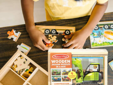 Melissa & Doug Construction Vehicles 4-in-1 48-Piece Wooden Jigsaw Puzzle Set $5.41 After Coupon (Reg. $16) – 21K+ FAB Ratings!
