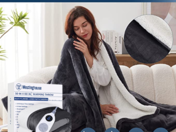 Westinghouse Electric Throw Heated Blanket $39.19 Shipped Free (Reg. $58) – FAB Ratings!