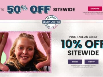 Justice Girls’ Apparel Up to 50% off Sitewide