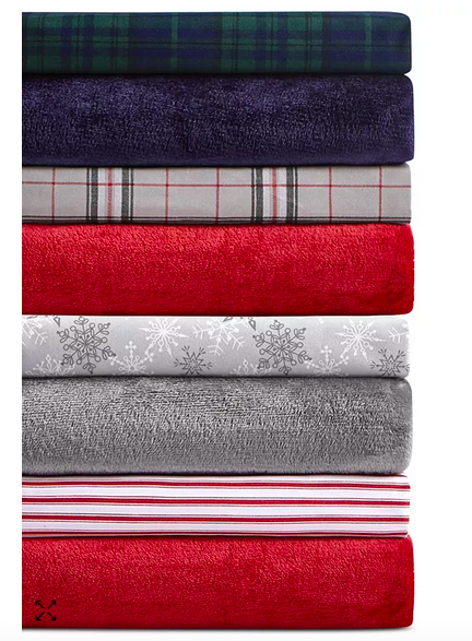 Holiday Microfiber Sheet Set and Throw Bundle in ANY Size only $19.99!