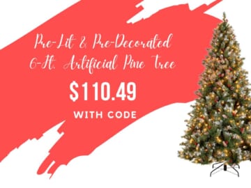 Pre-Lit 6-Ft. Decorated Pine Tree $110.49 With Code