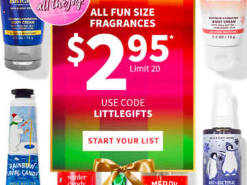 Bath & Body Works: Fun Size Fragrances & Hand Creams only $2.95 {Today Only!}