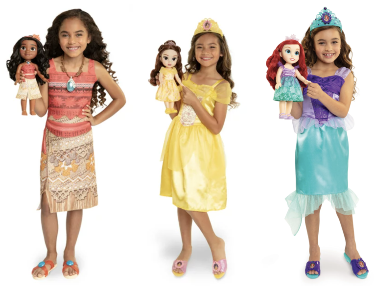 Disney Princess Toddler Dolls with Child Size Dress Sets for just $25!