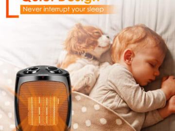 1500W Ceramic Desk Space Heater with 3 Modes $22.39 After Coupon (Reg. $33) – FAB Ratings! Tip-over & Overheat Protection, Portable Small Heater