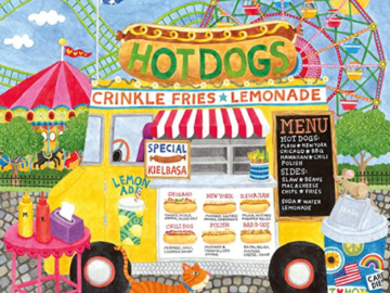 Thomas Kinkade 550-Piece Hotdog Truck Jigsaw Puzzle $5 (Reg. $13) – Features festive imagery!