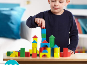 TWO 100-Piece Melissa & Doug Wooden Building Blocks Sets $5.35 EACH (Reg. $28) – Comes in 4 colors and 9 shapes + Buy 2, save 50% on 1