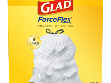 120-Count Glad ForceFlex Tall Drawstring Unscented Trash Bags as low as $13.28 Shipped Free (Reg. $21.70) – 11¢/ 13-Gallon Bag!