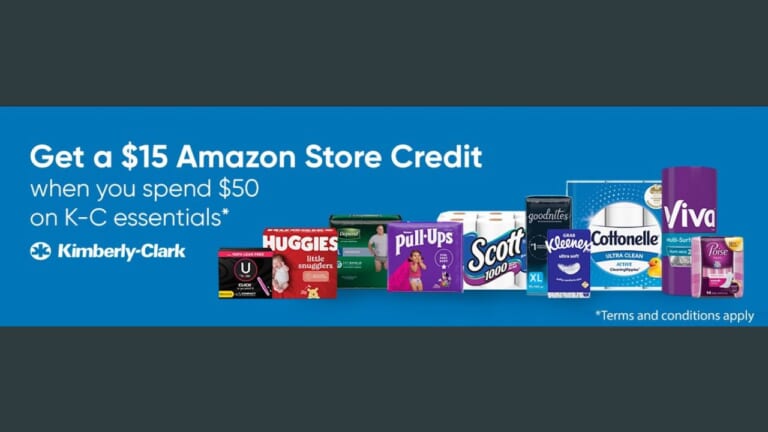 $15 Amazon Credit With Any $50 Purchase of Kimberly-Clark Products